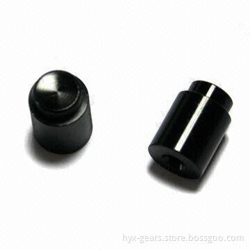 Aluminum button with black anodized